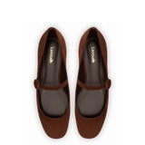 Blair Ballet Flat In Brown Suede