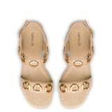 Milan Flat Sandal In Beige Raffia