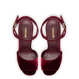 Yves Wedge In Wine Velvet