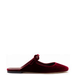 Blair Flat Mule In Wine Velvet