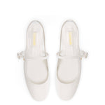 Georgina Ballet Flat In White Patent Leather