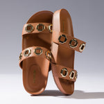 Milan Slide In Caramel Leather