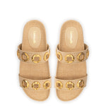 Milan Slide In Beige Raffia