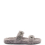 Milan Slide In Grey Faux Fur