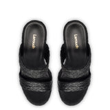 Pamela Wedge In Black Raffia