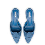 Flora Pump In Blue Stoned Denim