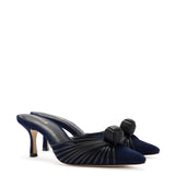 Mini Valerie Pump In Navy Suede and Black Leather