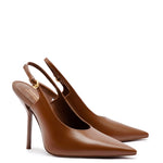 Larroudé x Altuzarra Pump In Burnt Umber Leather