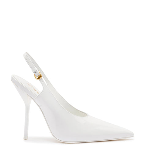 Larroudé x Altuzarra Pump In White Patent Leather