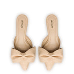 Elle Flat Mule In Beige Raffia