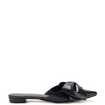 Elle Flat Mule In Black Leather