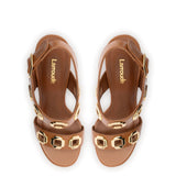 Milan Hi Sandal In Caramel Leather