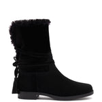 Verbier Bootie In Black Suede and Black Shearling