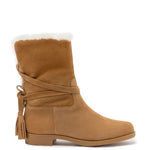 Verbier Bootie In Peanut Suede and Natural Shearling