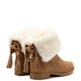 Verbier Bootie In Peanut Suede and Natural Shearling