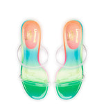 Larroudé x Gabriela Noelle: Dew Drop Mule In Rainbow Patent Leather