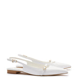 Ines Flat In White Patent Leather