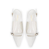 Ines Flat In White Patent Leather