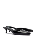 Amal Mule In Black Patent Leather