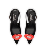 Larroudé x Libertine Lips Pump Hi In Black Suede and Crystals