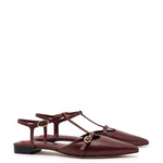 Grace Flat In Burgundy Leather