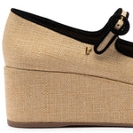 Blair Flatform In Beige Raffia