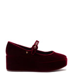 Blair Flatform In Wine Velvet