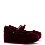 Blair Flatform In Wine Velvet