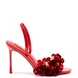 Morgan Sandal In Scarlet Patent Leather