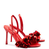 Morgan Sandal In Scarlet Patent Leather