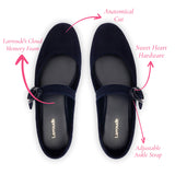 Verona Ballet Flat In Navy Suede