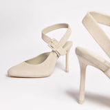 Deena By Larroudé Pump In Mushroom Grey Suede