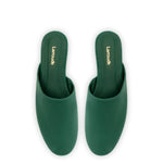 Venice Flat Mule and Pouch Kit In Emerald Suede