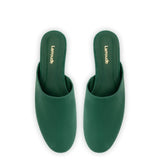 Venice Flat Mule and Pouch Kit In Emerald Suede