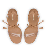 Gloria Sandal In Tan Leather and Vinyl