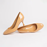 Michelle Lo Pump In Tan Patent Leather