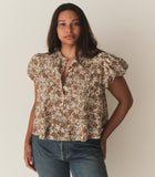 MILLIE TOP -- BLANC NARCISSUS FLORAL