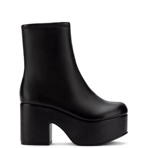 Miso Platform Boot In Black Stretch Leather