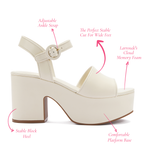 Miso Platform Strap Sandal In Ivory Leather