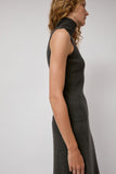 Modern Weaving Cashmere Mock Collar Rib Top in Olive Melange