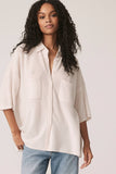 RUE BUTTON-UP CASHMERE TOP