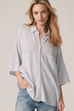 RUE BUTTON-UP CASHMERE TOP