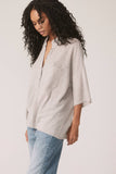 RUE BUTTON-UP CASHMERE TOP