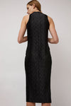 Nin Studio Wave Tank Dress in Black Shine