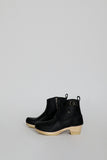 No.6 5" Leather Clog Buckle Boot on Mid Heel in Black