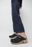 No.6 Dakota Shearling Clog on Mid Heel in Navy and Night