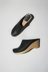 No.6 New School Clog on Wedge in Black