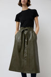 No.6 Parson Skirt in Olive Faux Leather