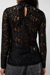 No.6 Scout Turtleneck in Black Lace