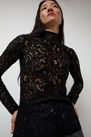 No.6 Scout Turtleneck in Black Lace